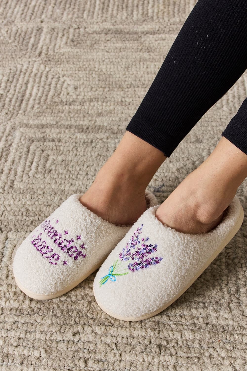 Melody Sequin Pattern Cozy Slippers.