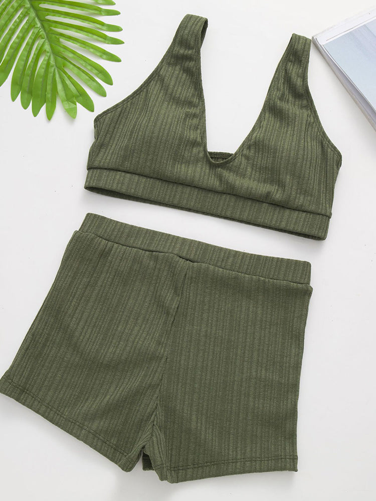 High Waist Bikini Set Solid Swimsuit Women Push Up Bathing Suits Swimwear Bella Mia