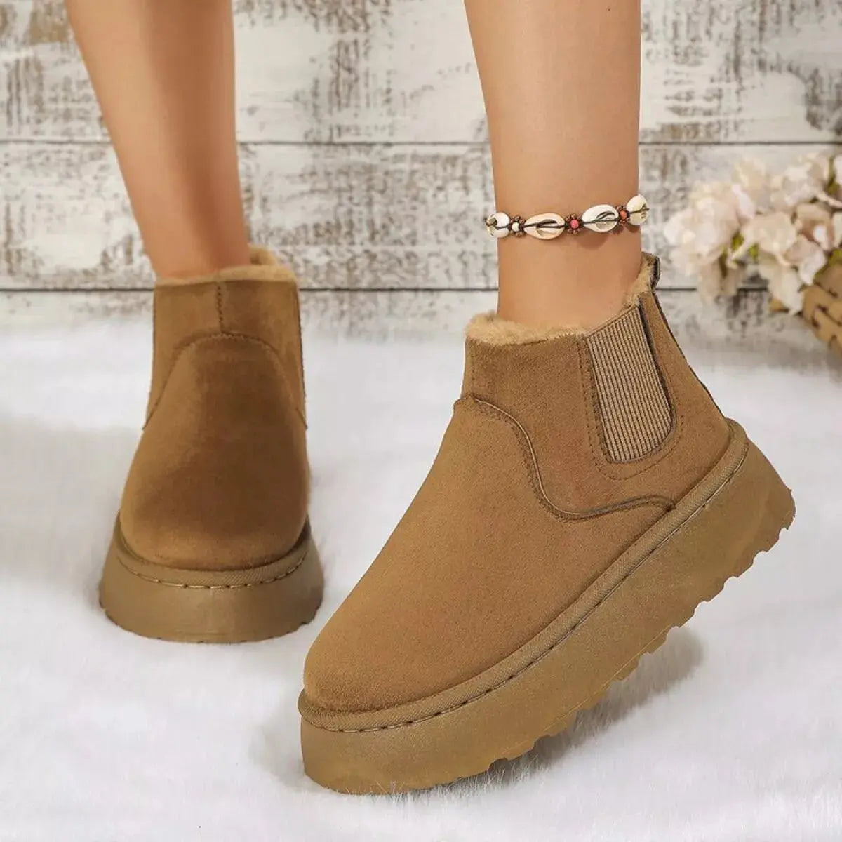 Round Toe Platform Ankle Boots Simply Love