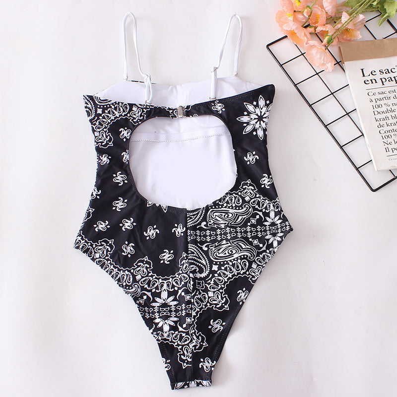 High Cut One Piece Swimsuit Women Print Bathing Suits Sexy Swimwear Bella Mia