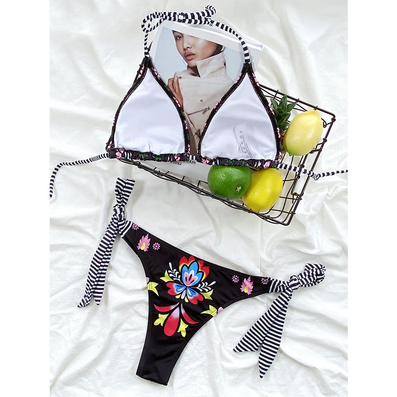 Print Bikinis Sexy Bandage Swimsuit Women Triangle Bathing Suits Swimwear Bella Mia