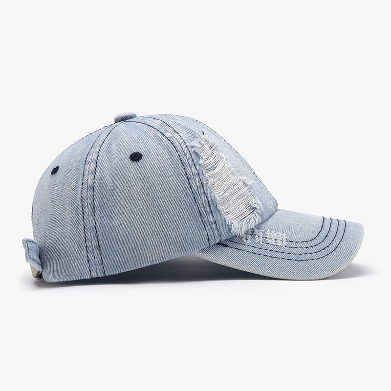 Distressed Cotton Baseball Cap.