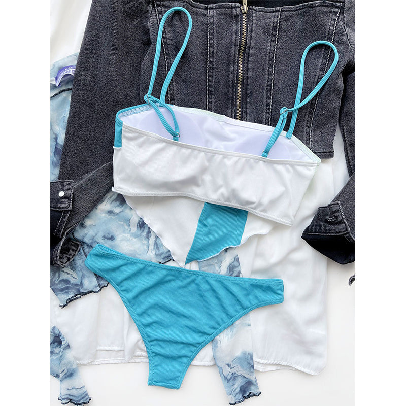 Patchwork Bikini Ribbed Swimsuit Women Sexy Bathing Suits Swimwear Bella Mia