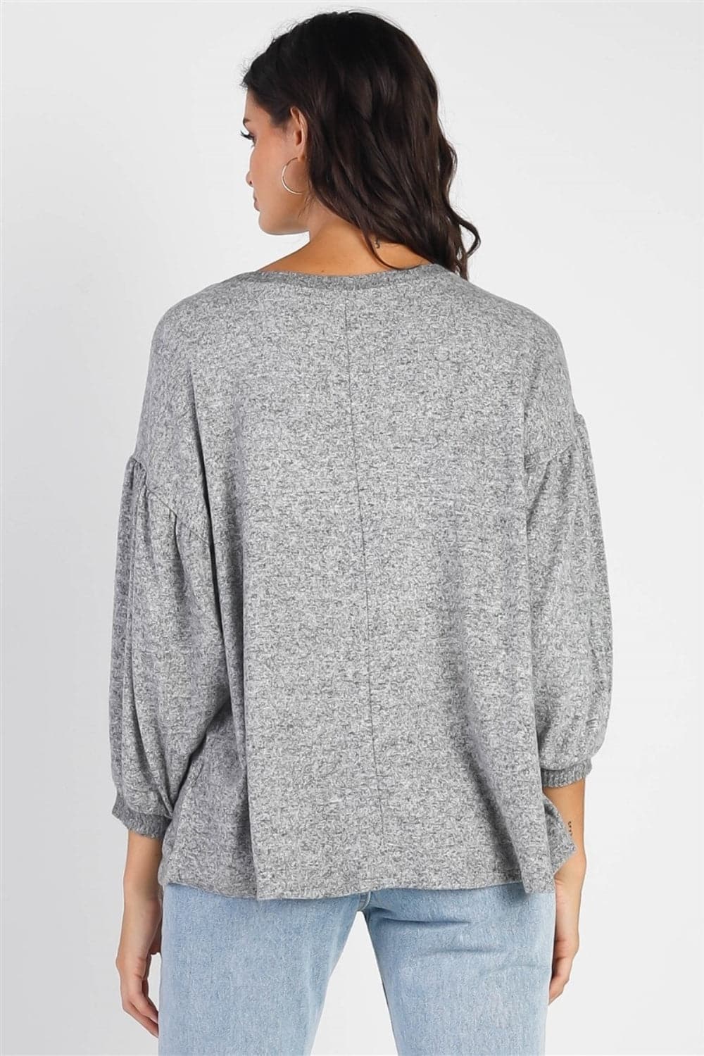 Cherish Apparel Drop Shoulder Puff Sleeve Top.