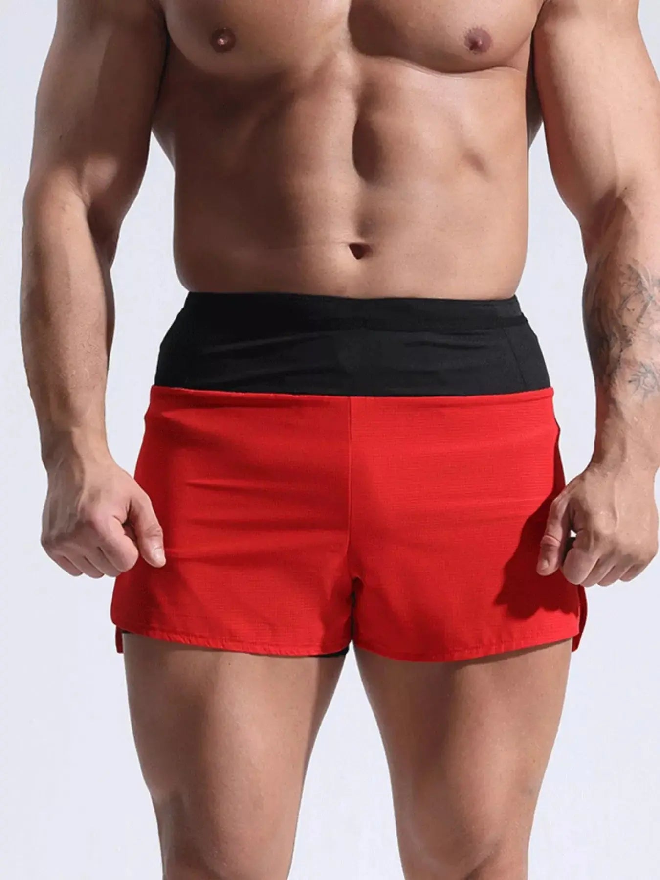Men's Full Size Contrast Active Shorts Plus Size Simply Love
