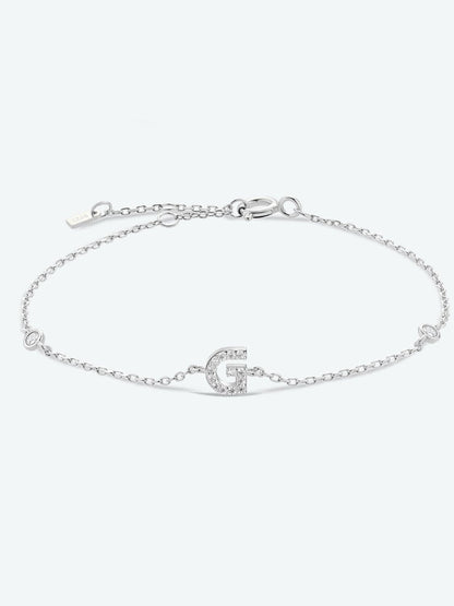 G To K Zircon 925 Sterling Silver Bracelet.