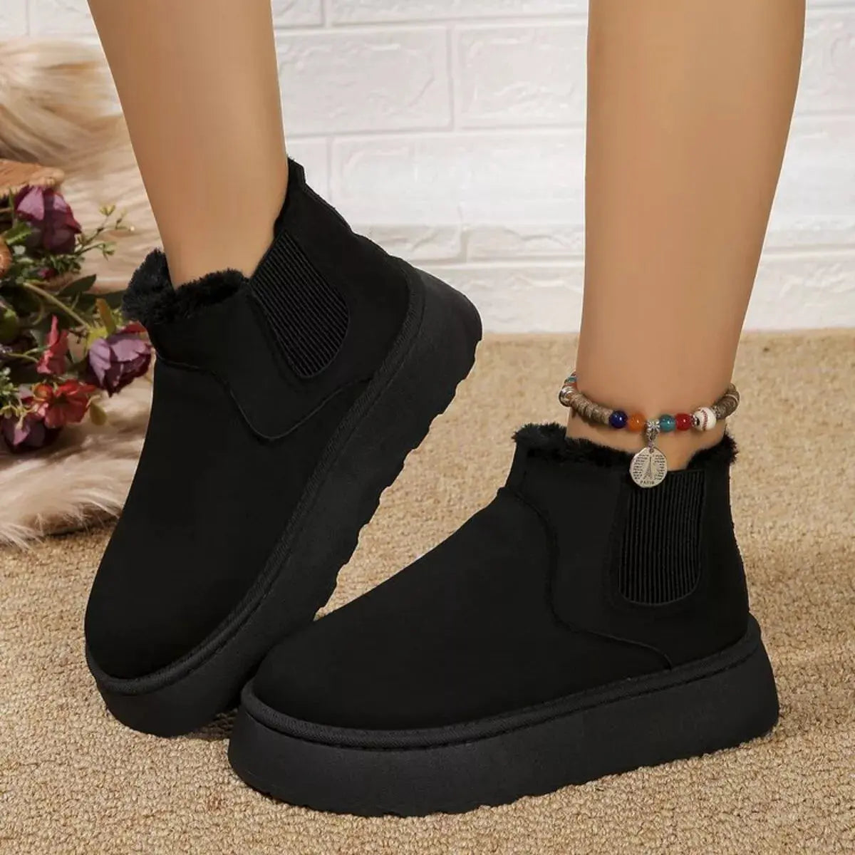Round Toe Platform Ankle Boots Simply Love
