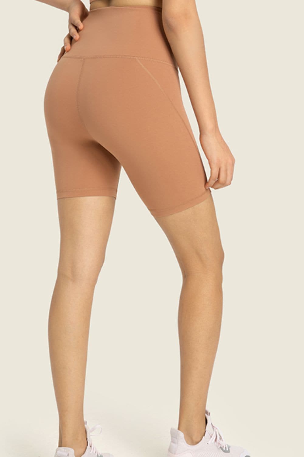 Seamless High-Rise Wide Waistband Biker Shorts.