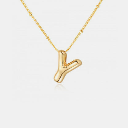 Golden Glow Bubble Initial Necklace – Make Your Statement Shine!