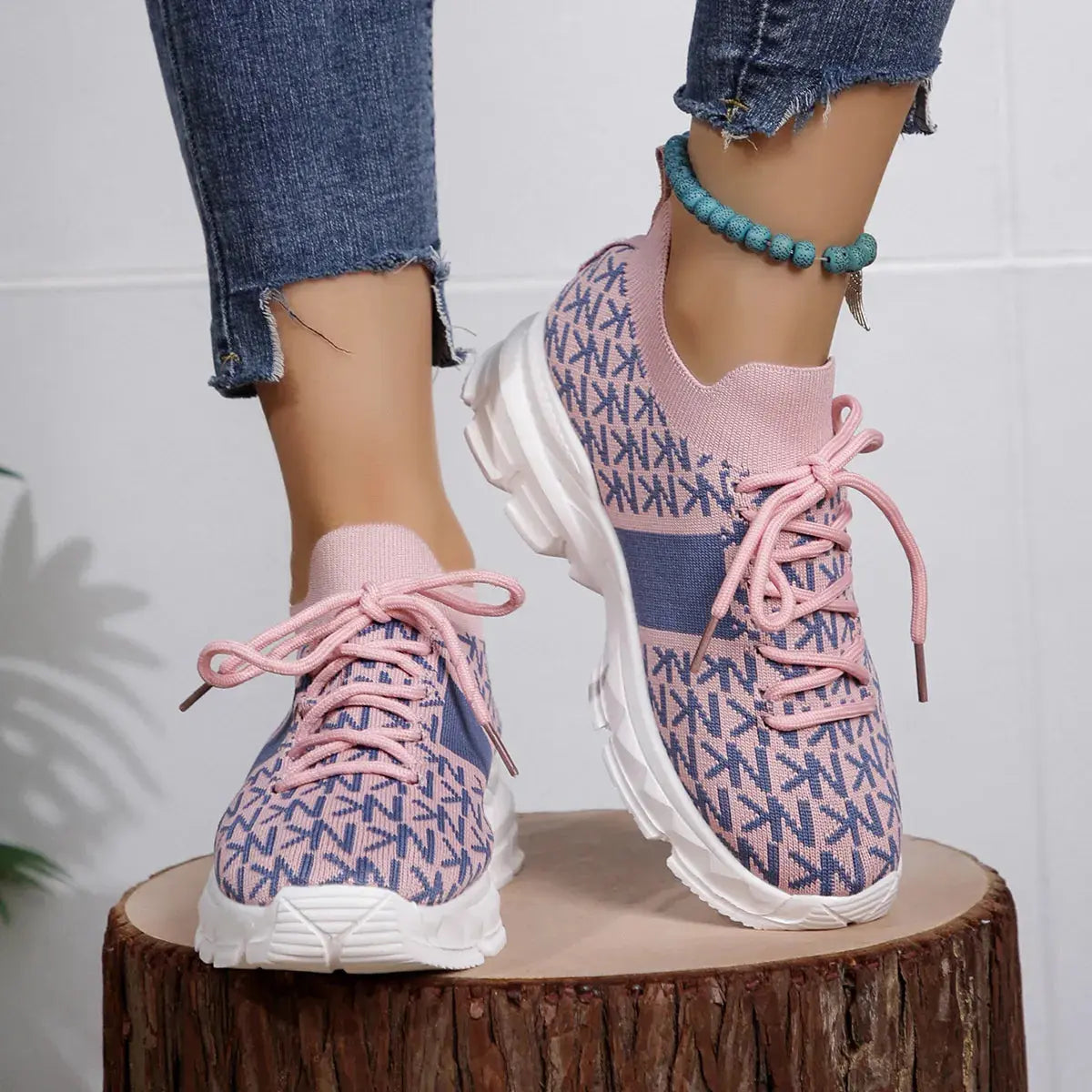 Round Toe Lace Up Sneakers Simply Love