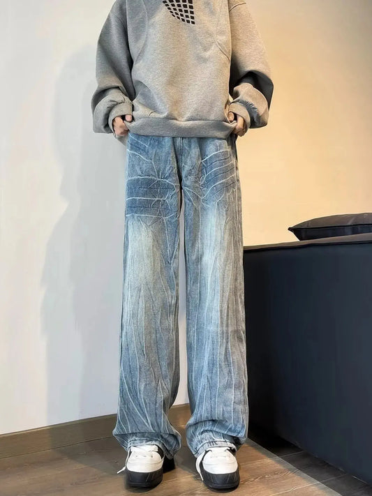 Men's Full Size Vintage Wash Wide Leg Jeans Plus Size Simply Love