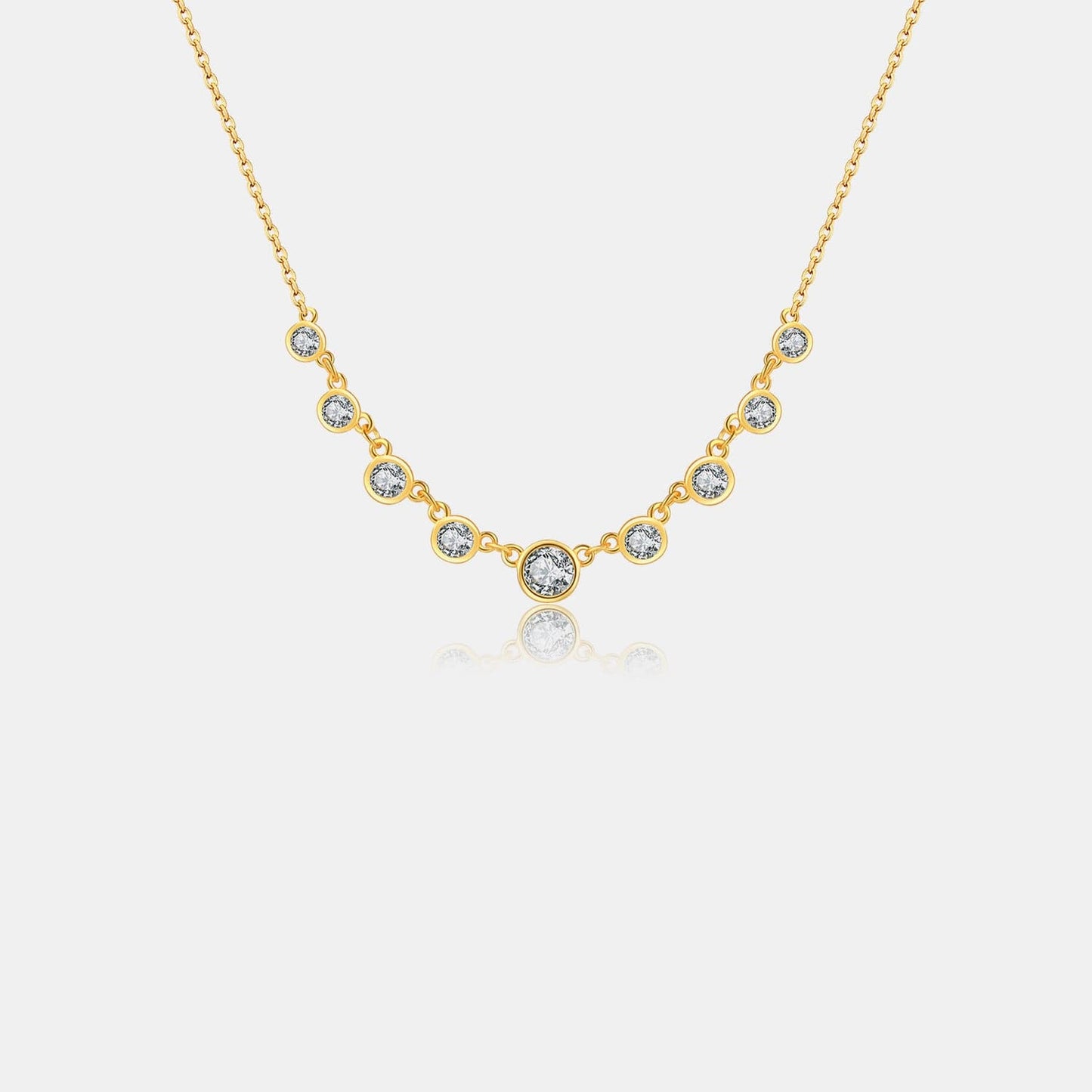 Inlaid Zircon 925 Sterling Silver Necklace.