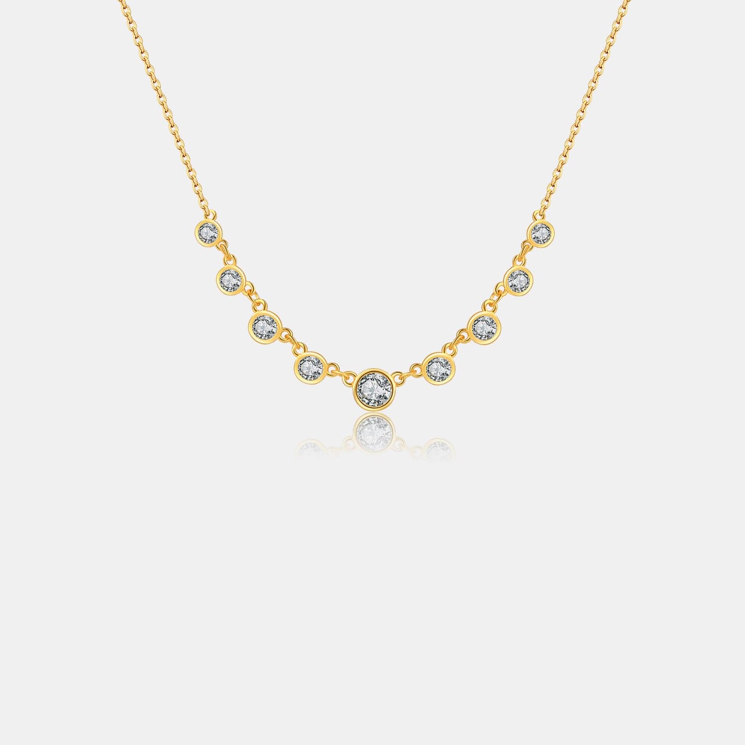 Inlaid Zircon 925 Sterling Silver Necklace.