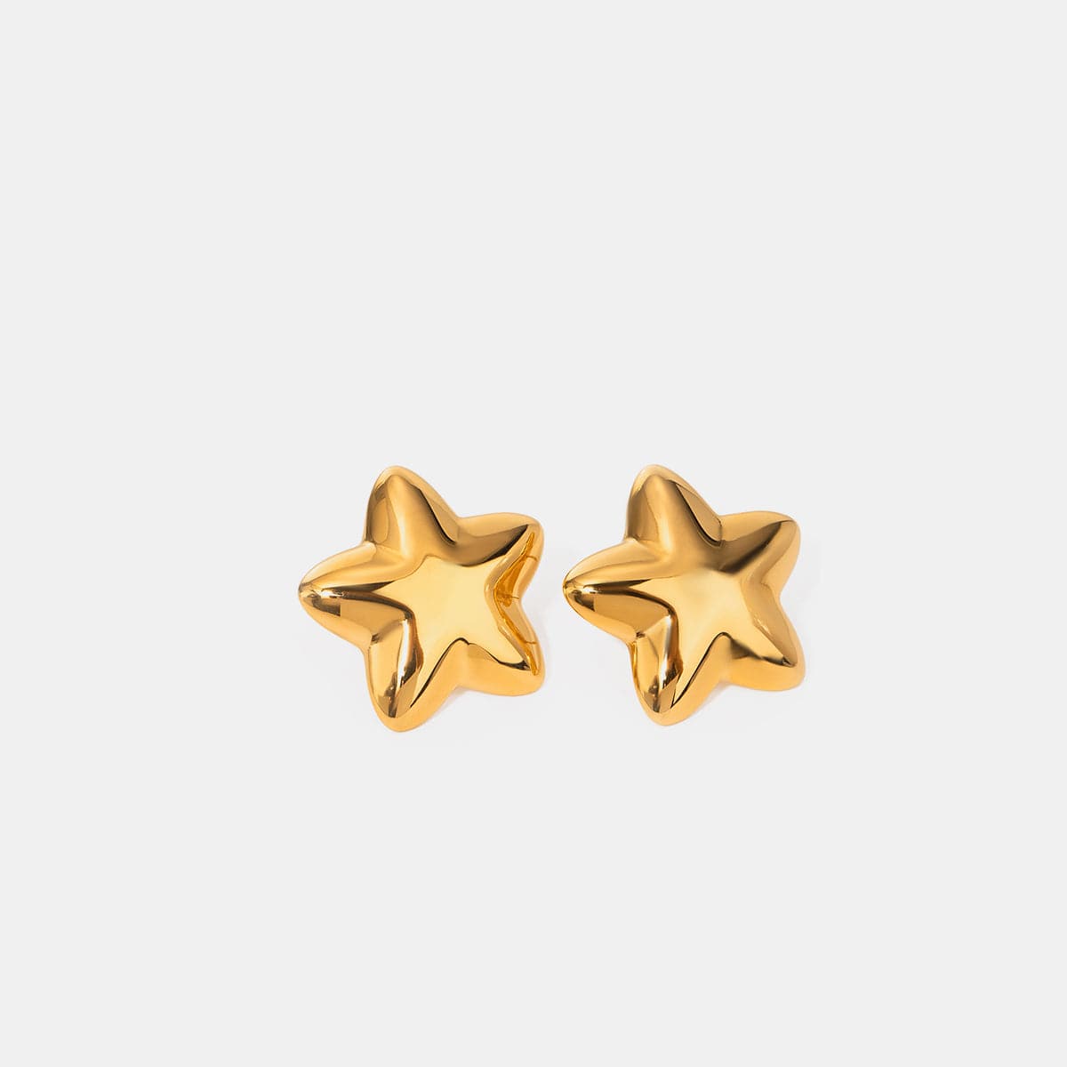 Elegant 18K gold-plated star stud earrings in stainless steel