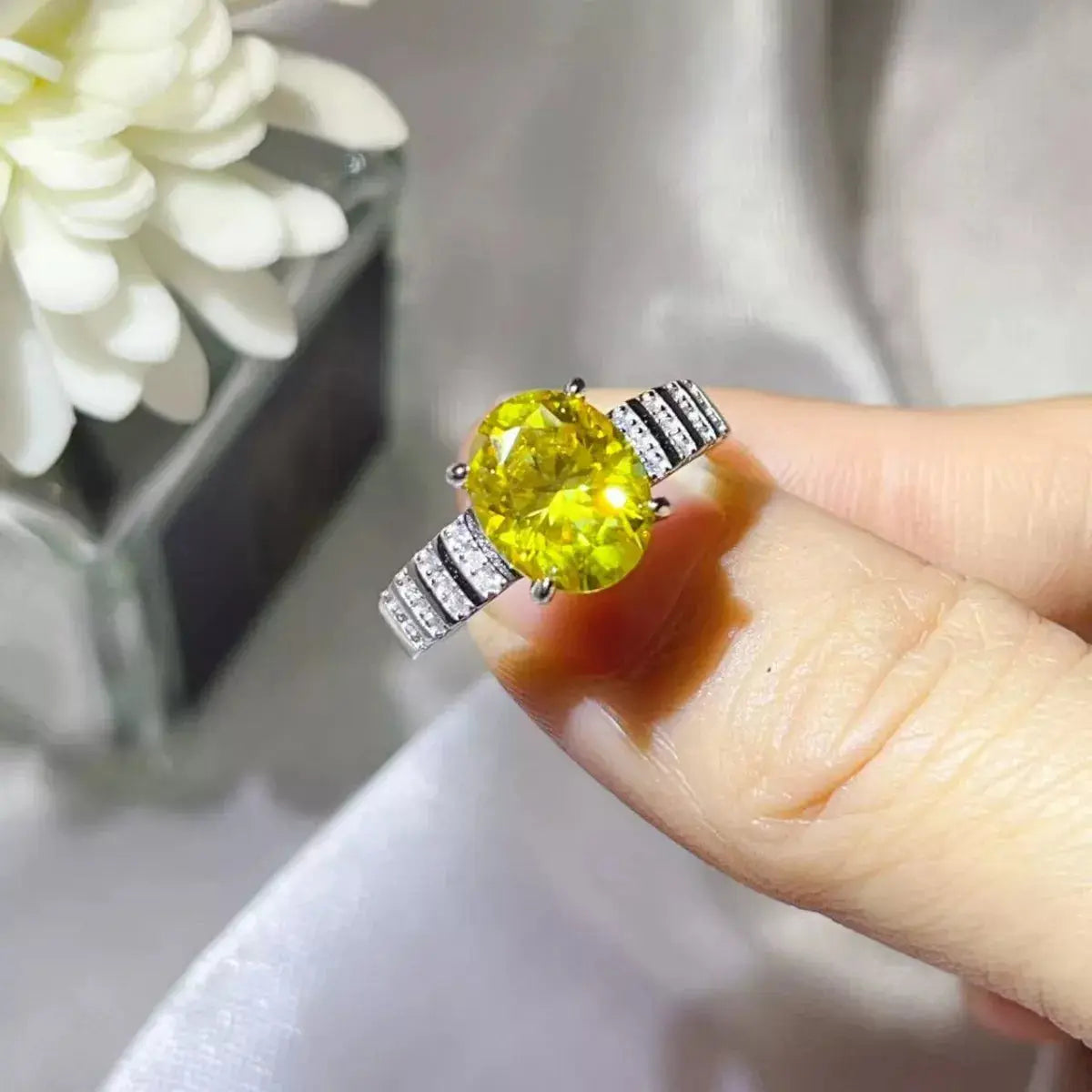 3 Carat Moissanite Oval 925 Sterling Silver Ring Simply Love