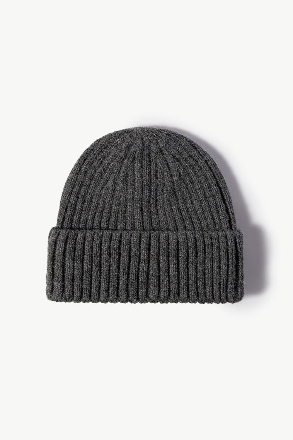 Rib-Knit Cuff Beanie.