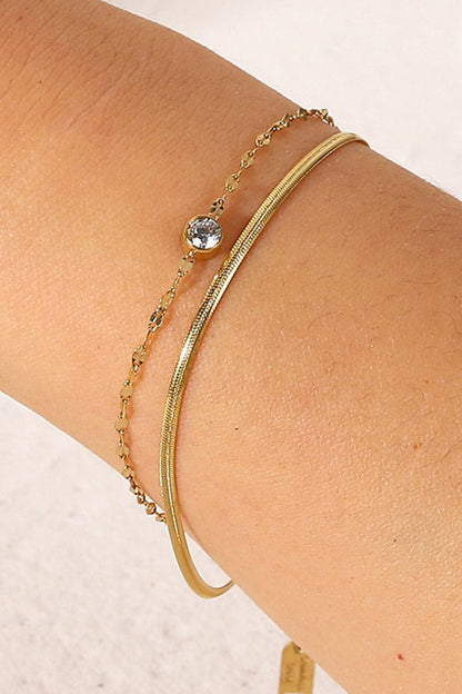 Icing on the Cake Rhinestone Double-Layered Bracelet.