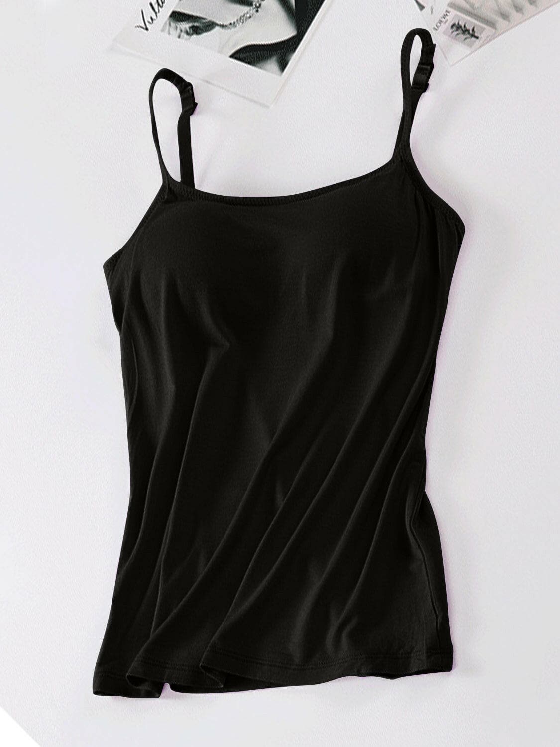 Scoop Neck Adjustable Strap Cami.