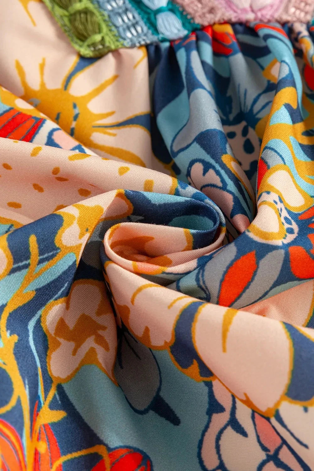 Printed Notched Flounce Sleeve Mini Dress Simply Love