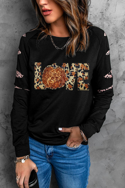 Sequin Leopard Long Sleeve Sweatshirt.