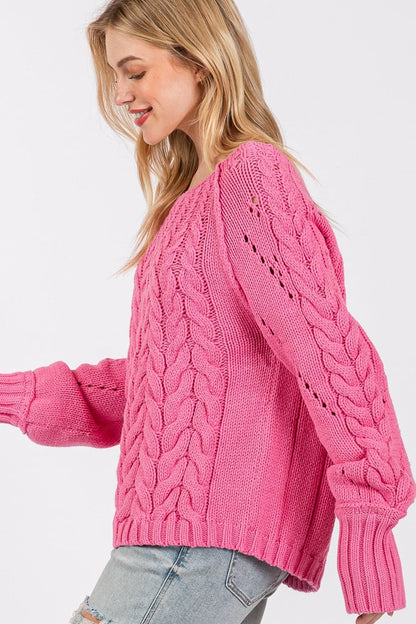 Cozy oversized cable-knit sweater