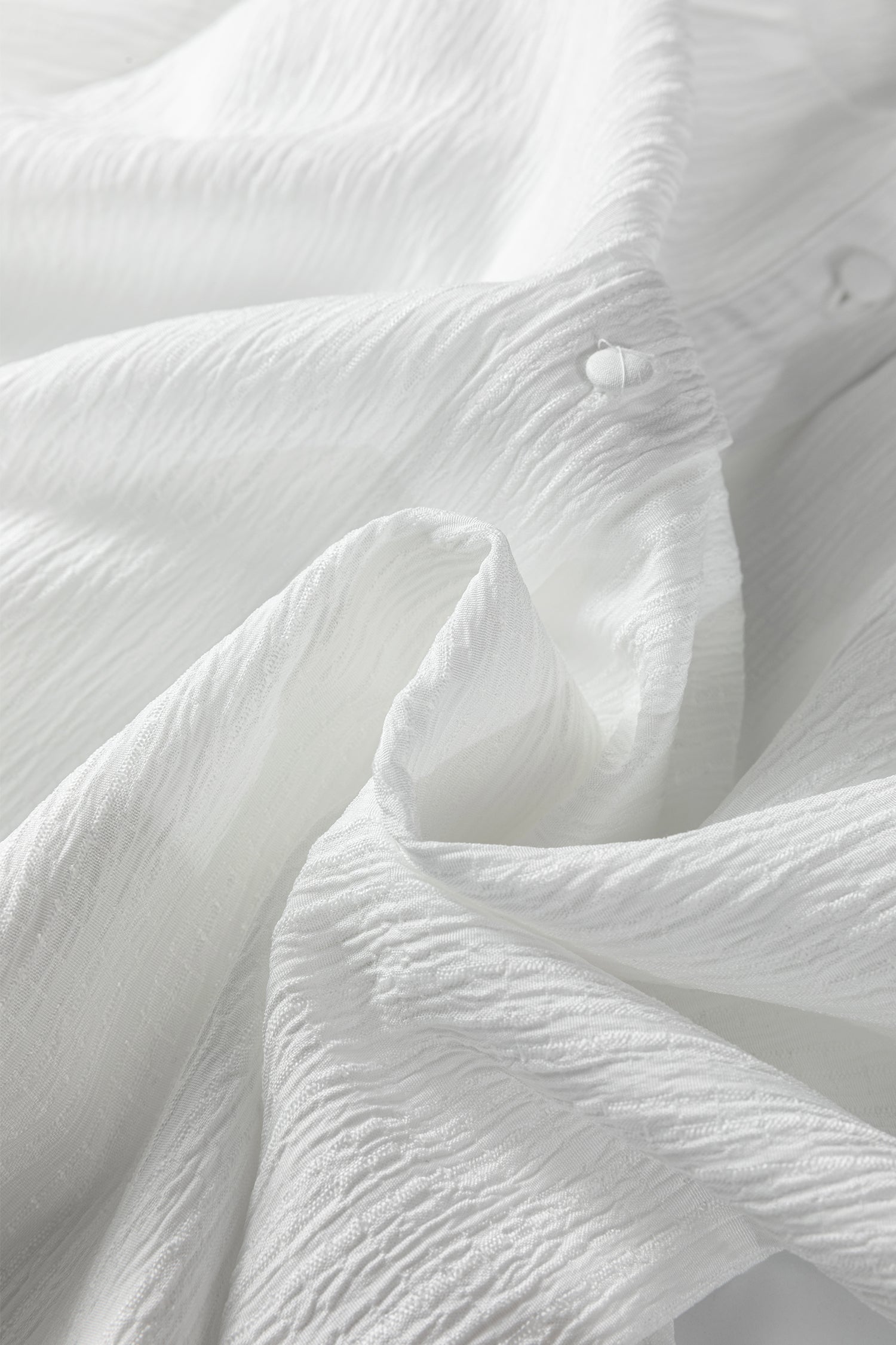 White Crinkled Texture Lantern Sleeve Button Down Loose Shirt Dear-Lover Dropshipping