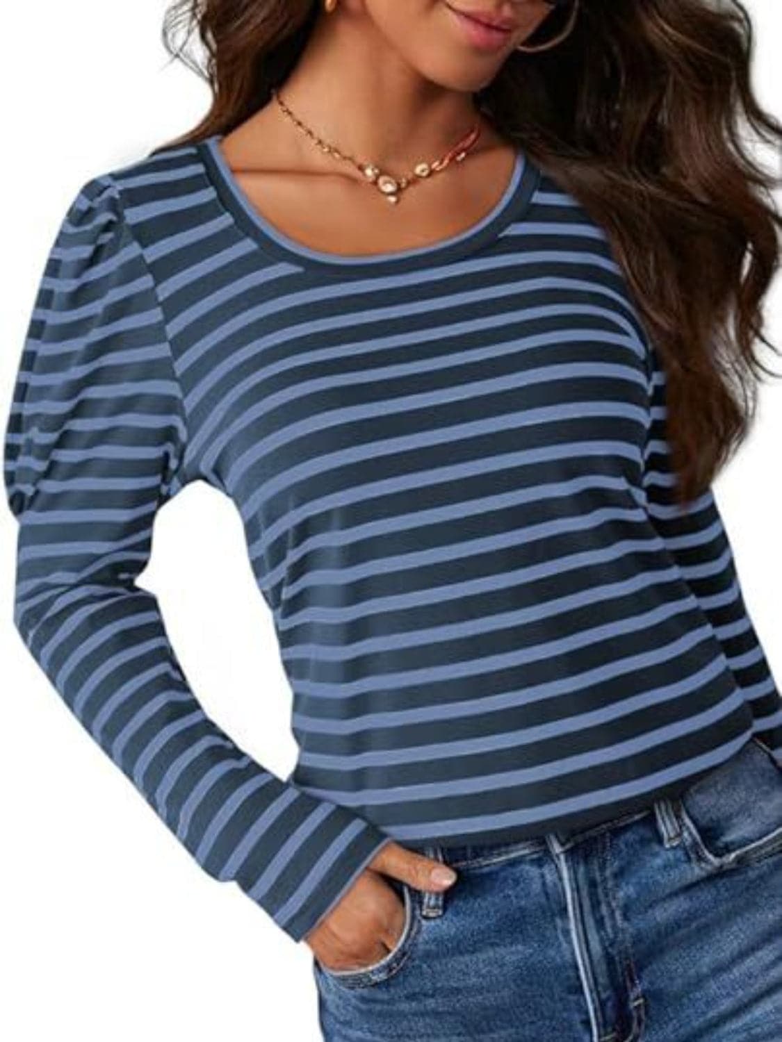 Stylish striped long sleeve tee for versatile fashion