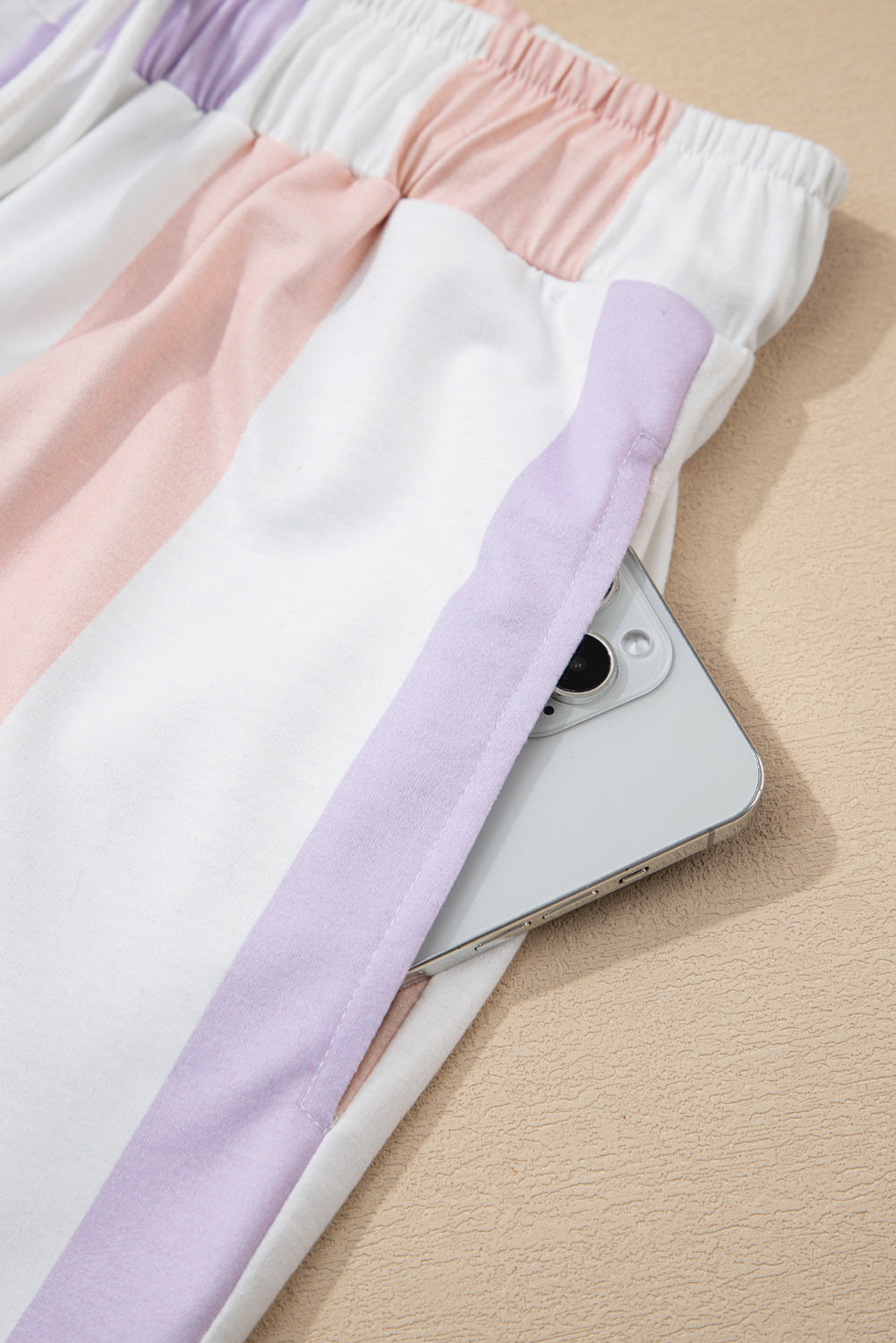 Purple Stripe Print Drawstring Loose Pants With Pockets Dear-Lover Dropshipping