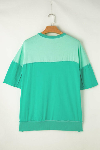 High-Low Round Neck Half Sleeve T-Shirt.