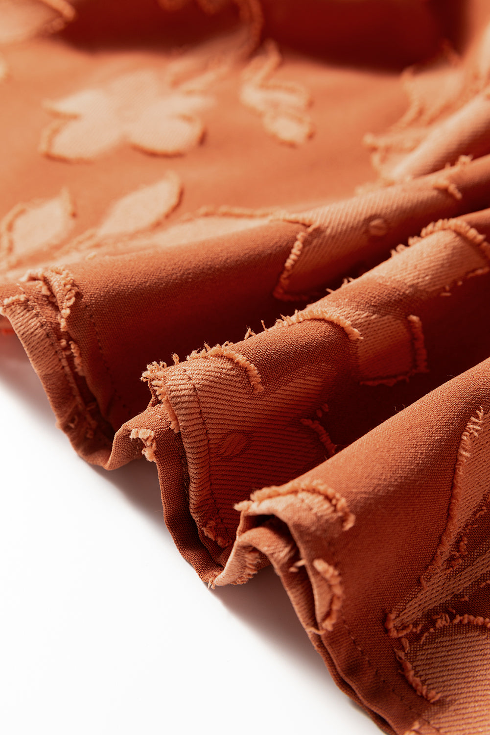 Premium Cinnamon Plus Size Textured 3D Flower Dress Ruffle Hem Long Dear-Lover Dropshipping