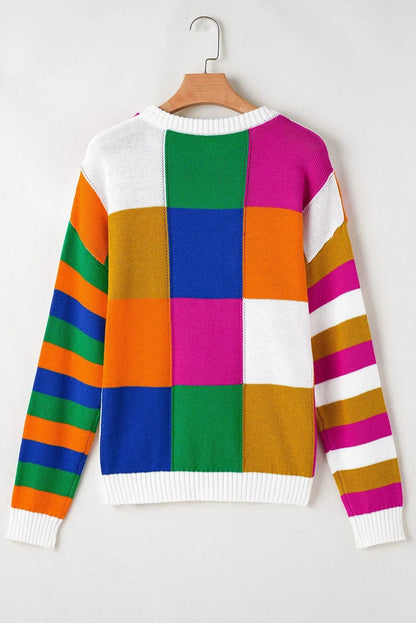 Color Block Long Sleeve SweaterFeatures: Basic style
Stretch: Slightly stretchy
Material composition: 55% acrylic, 45% cotton
Care instructions: Machine wash cold. Tumble dry low.
Imported


Size
Love Salve Color Block Long Sleeve SweaterKnit Tops