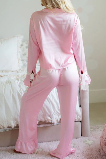 Chic long sleeve lounge set with pants