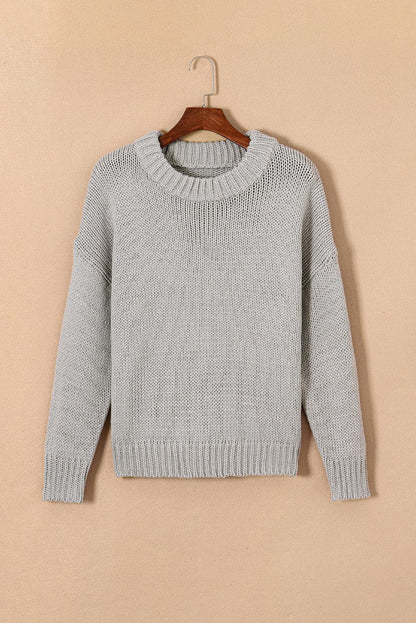 Round Neck Long Sleeve Sweater.