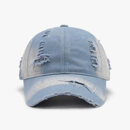 Distressed Adjustable Cotton Baseball Cap.