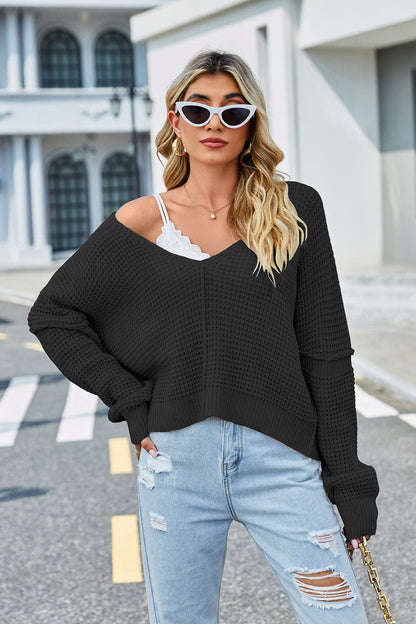 V-Neck Long Sleeve Sweater.