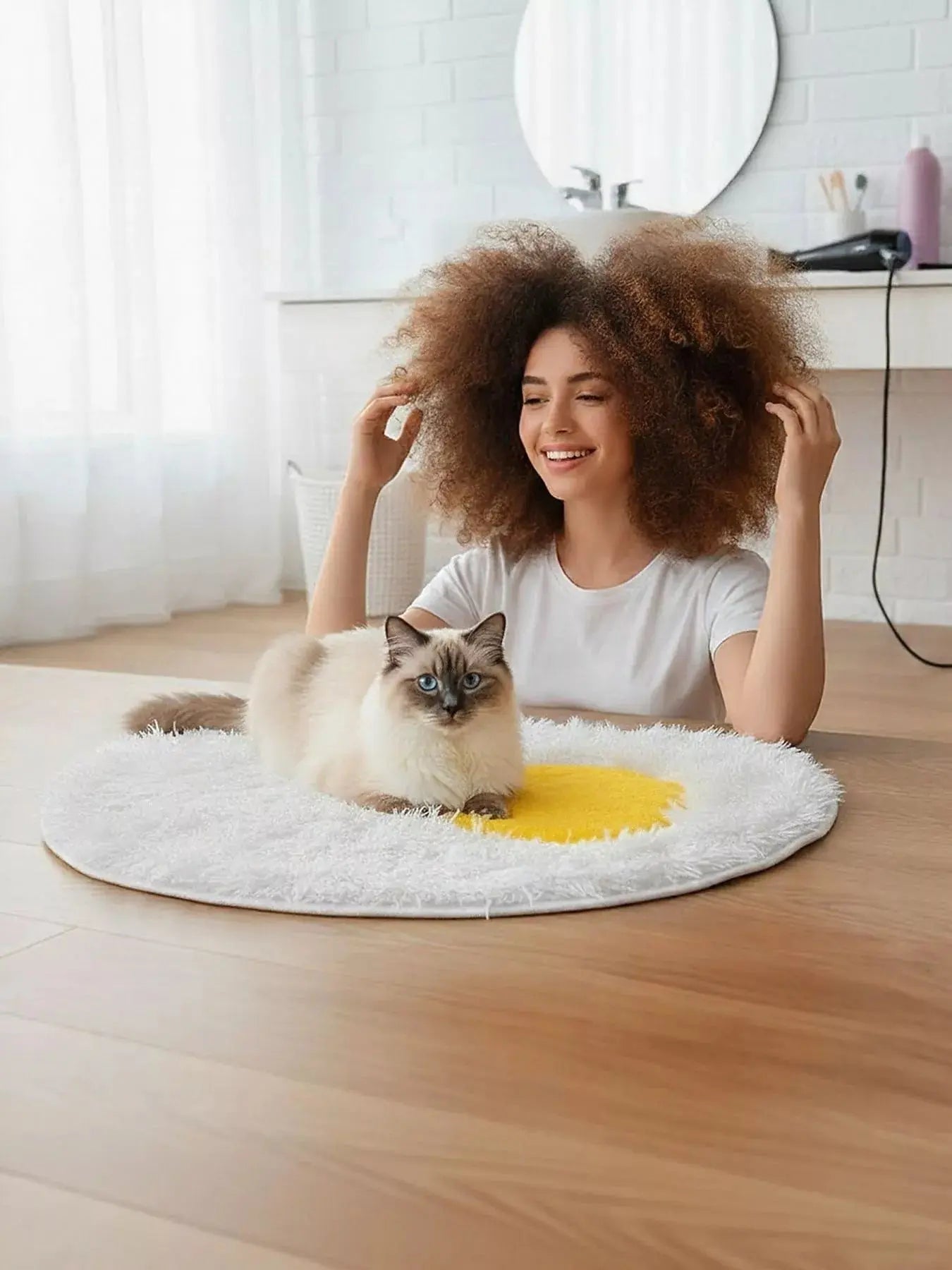 Fried Egg Design Plush Pet Mat Simply Love