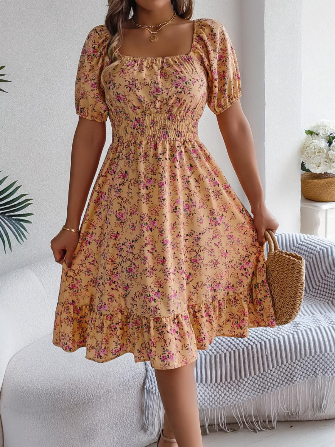 Bloom Babe Smocked Midi Dress Coco’s Tee Boutique