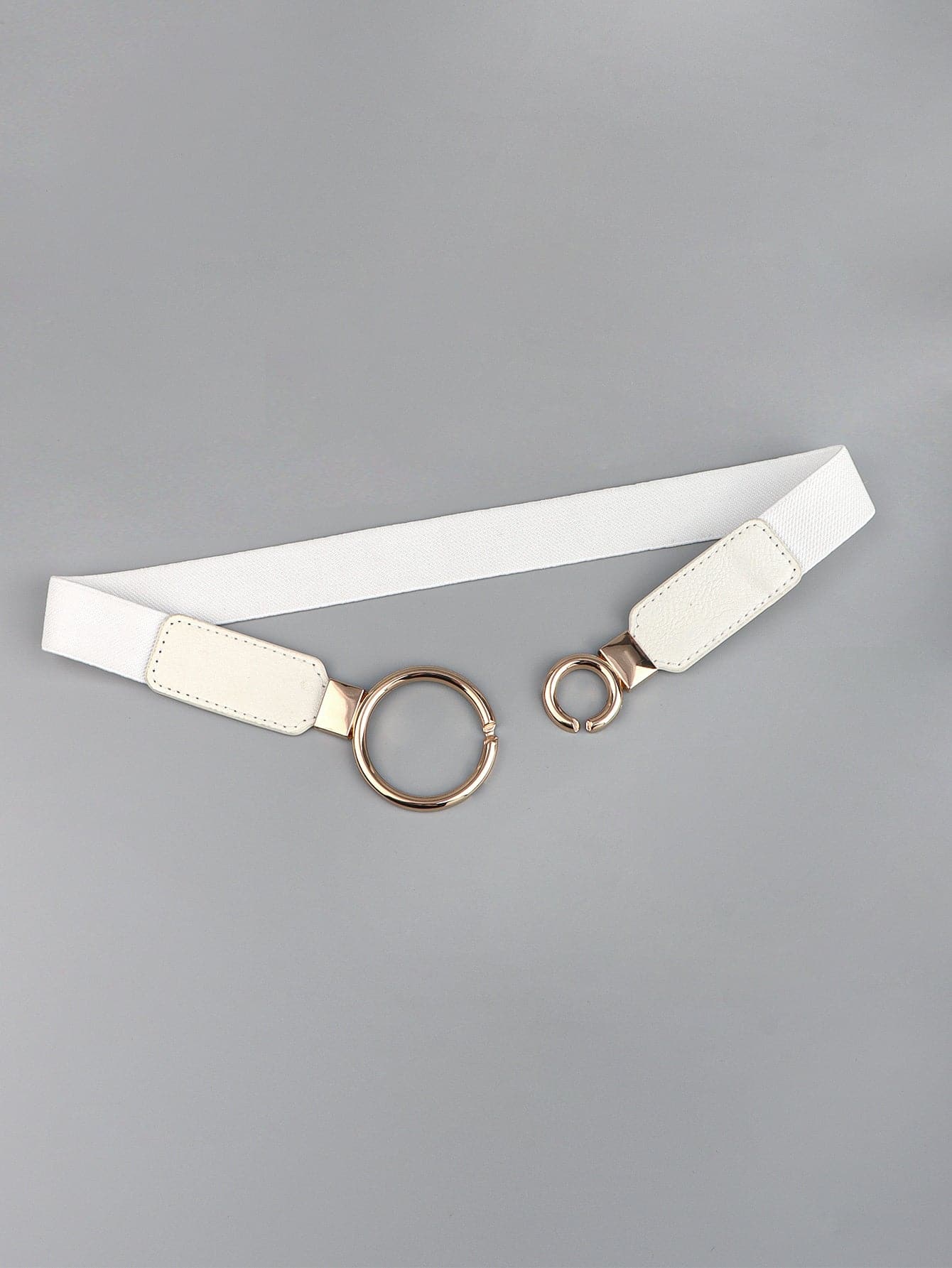 Double Ring Buckle Elastic PU Belt.