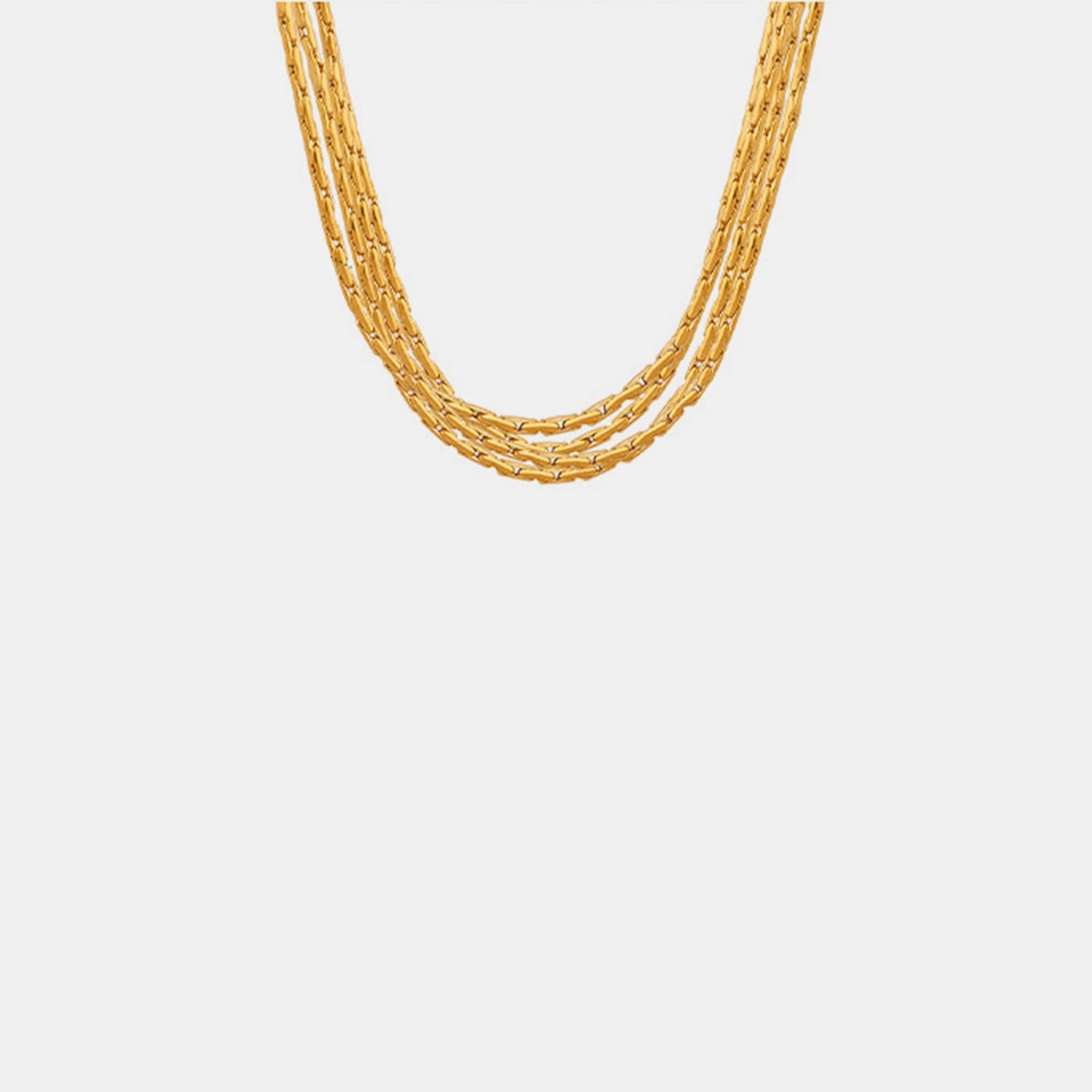 18K Gold-Plated Multi-Layer Clavicle Chain Necklace.