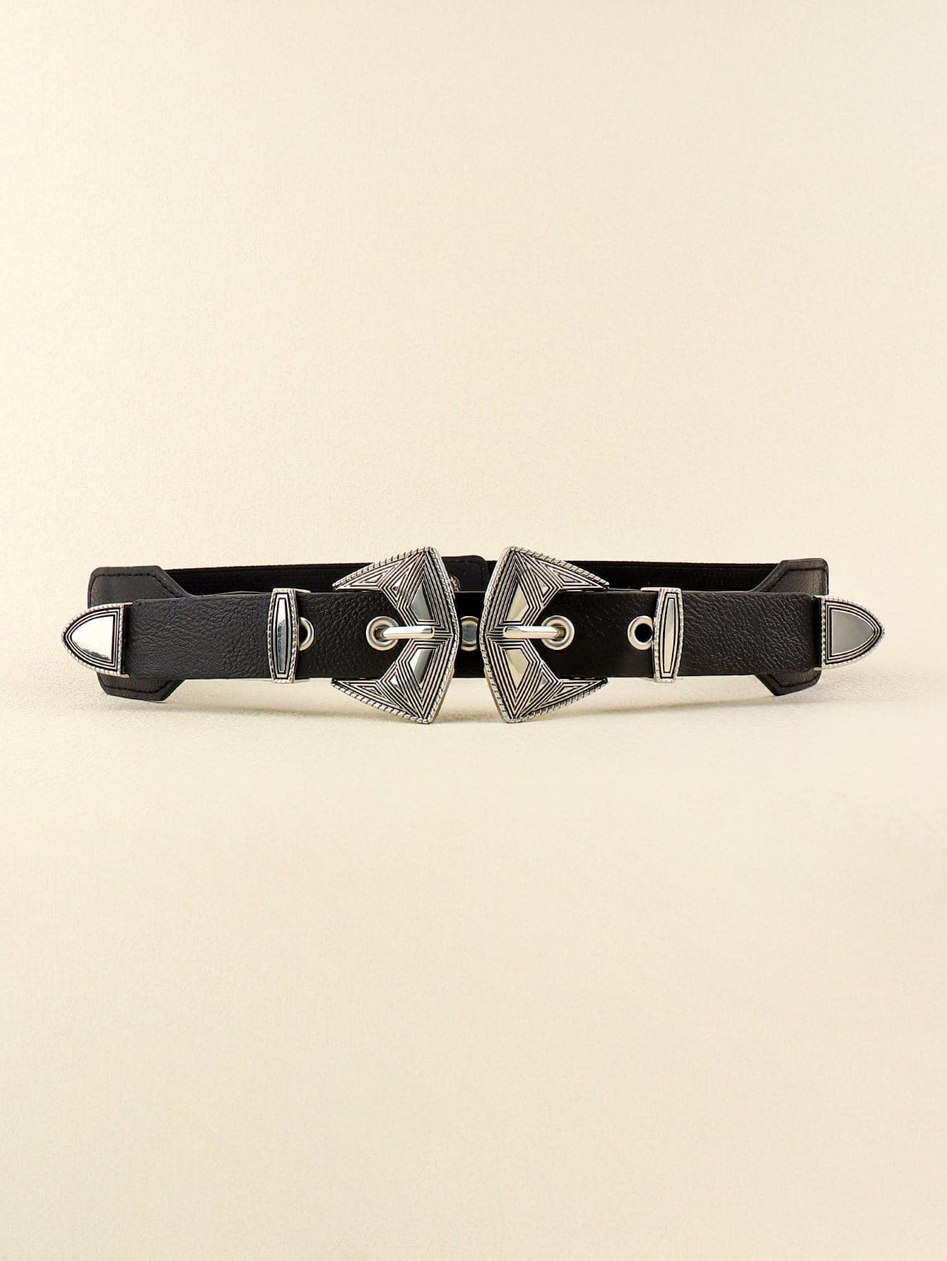 Double Buckle PU Leather Belt.