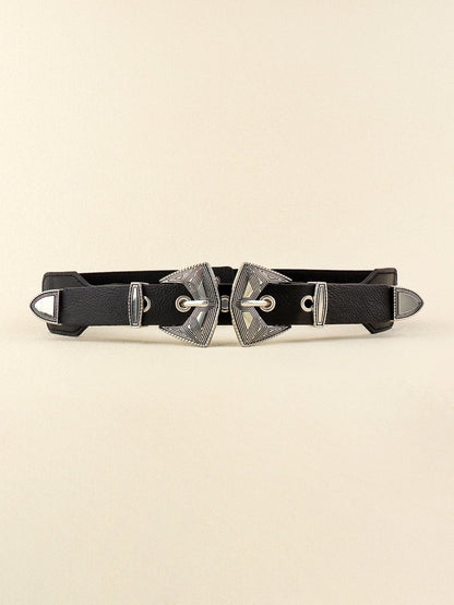 Double Buckle PU Leather Belt.