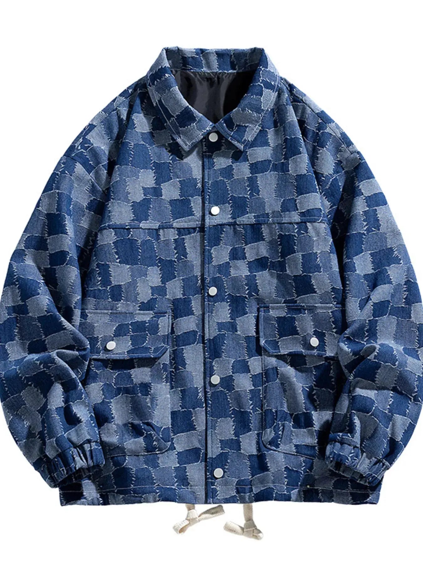 Men's Full Size Snap Down Denim Jacket Plus Size Simply Love