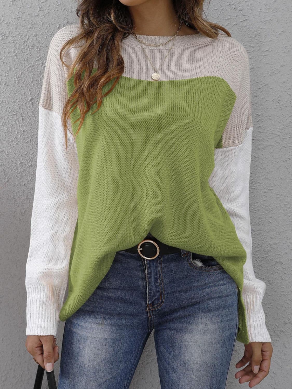 Chic color block sweater for women