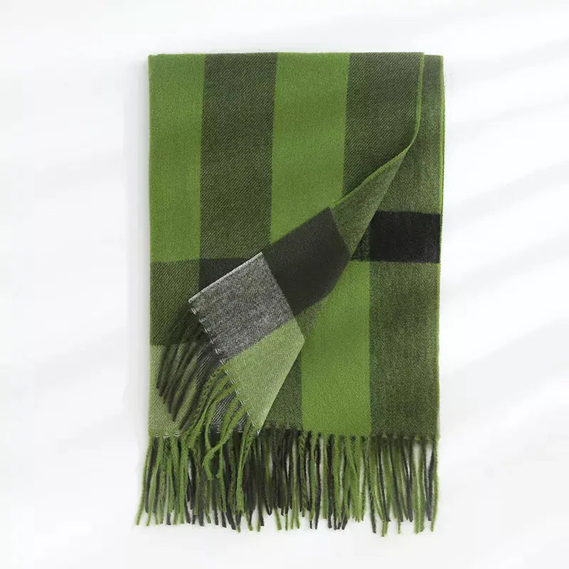 Plaid Tassel Scarf Simply Love