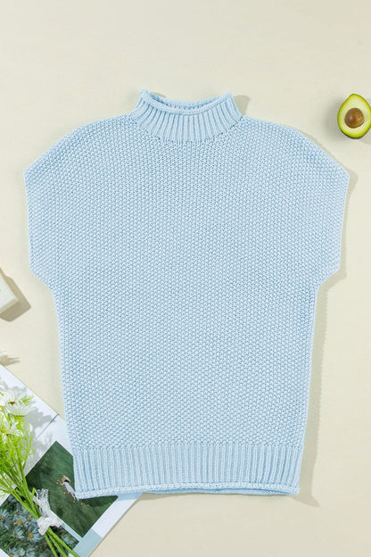 Turtleneck Cap Sleeve Sweater.