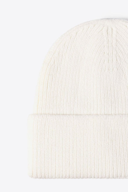 Letter N Patch Cuffed Knit Beanie.