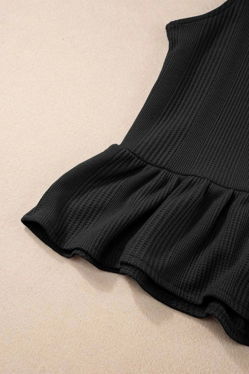 Color Ribbed Ruffle Tank Top and Pants Set Simply Love