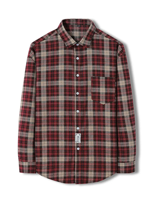 Men's Plus Size Classic Plaid Long Sleeve Shirt Simply Love