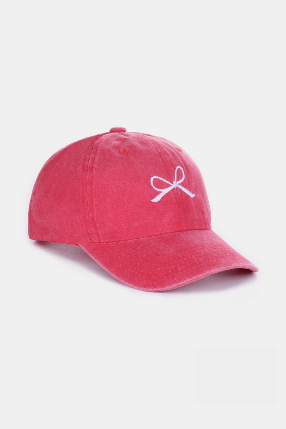 Zenana Bow Embroidered Washed Cotton Caps.