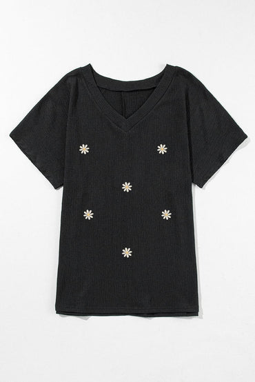 Daisy V-Neck Short Sleeve T-Shirt.